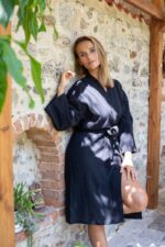 birlik1952 şile rize buldan kızılcabölük bezi bornoz robe bathrobe kimono otantik nature fabric siyah black