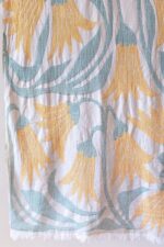 birlik1952 beach towel sahil peştemal pestemal peshtemal bath towel muslin müslin etamin scarf cotton whosale sarı laleler yellow tulip