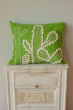 birlik1952 punch panç kırlent yastık kılıfı pillow case personalized embroiedryart nakış el işi hand made kaktüs cactus