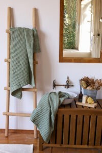 birlik1952 waffle bath hand towel petek banyo havlusu set bathroom hand body towels sage green yeşil adaçayı