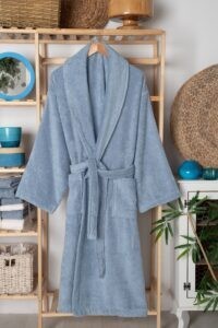 birlik1952 home1961 bukle banyo bornoz bathrobe robe bath turkish cotton hand towel set gift box hediye kutulu bornoz seti pamuklu el havlusu indigo mavi blue