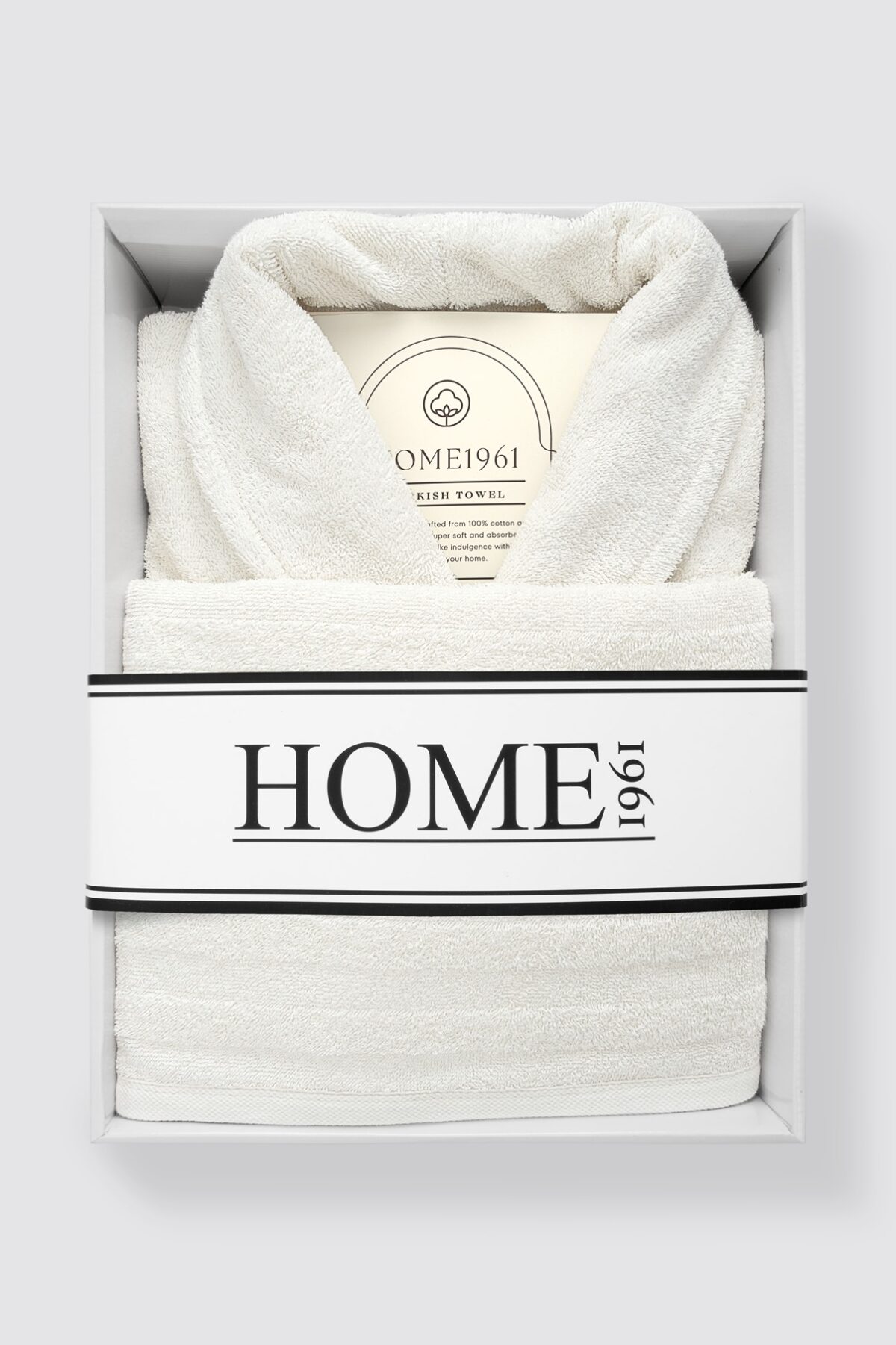 birlik1952 home1961 bukle banyo bornoz bathrobe robe bath turkish cotton hand towel set gift box hediye kutulu bornoz seti pamuklu el havlusu krem cream ekru