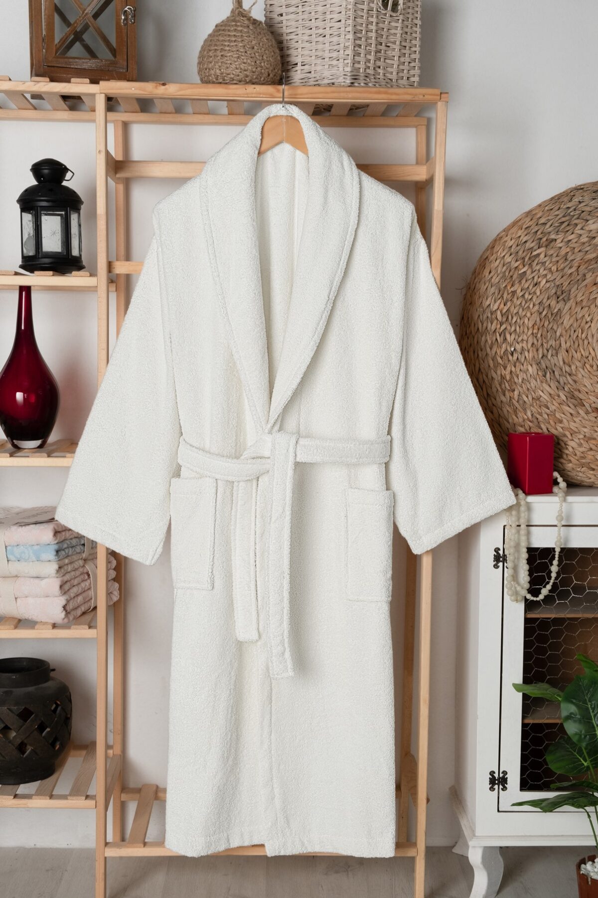 birlik1952 home1961 bukle banyo bornoz bathrobe robe bath turkish cotton hand towel set gift box hediye kutulu bornoz seti pamuklu el havlusu krem cream ekru