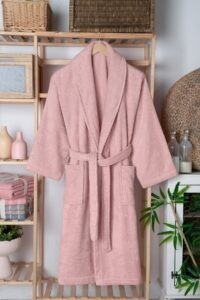 birlik1952 home1961 bukle banyo bornoz bathrobe robe bath turkish cotton hand towel set gift box hediye kutulu bornoz seti pamuklu el havlusu rose gül rengi pembe