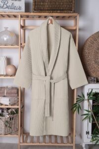 birlik1952 home1961 elmas petek pike banyo bornoz bathrobe robe bath turkish cotton hand towel set gift box hediye kutulu bornoz seti pamuklu el havlusu brown kahve bej beige