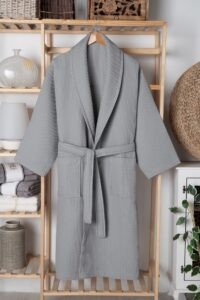 birlik1952 home1961 elmas petek pike banyo bornoz bathrobe robe bath turkish cotton hand towel set gift box hediye kutulu bornoz seti pamuklu el havlusu antrasit gri grey