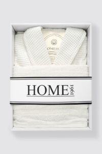 birlik1952 home1961 elmas petek pike banyo bornoz bathrobe robe bath turkish cotton hand towel set gift box hediye kutulu bornoz seti pamuklu el havlusu krem cream