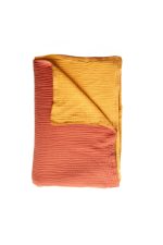 birlik1952 8 kat layer gauze müslin crinkle double side çift taraflı cotton bedspread swaddle quilt bedroom terracota hardal mustard kiremit