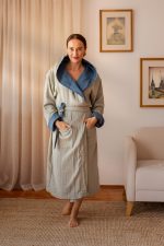 birlik1952 vivamaison double side müslin 2 4 kat layer gauze bathrobe robe bornoz indigo sage green yeşil