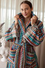 birlik1952 vivamaison bubble nohut bornoz gramajlı luxury robe bathrobe whosale cotton gökkuşağı rainbow