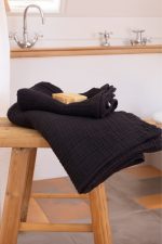 birlik1952 vivamaison müslin towel 4 kat müslin layer gauze havlu banyo el whosale toptan set siyah black