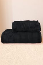 birlik1952 vivamaison müslin towel 4 kat müslin layer gauze havlu banyo el whosale toptan set siyah black