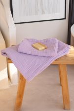 birlik1952 vivamaison müslin towel 4 kat müslin layer gauze havlu banyo el whosale toptan set lila lilac