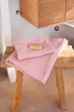 birlik1952 vivamaison müslin towel 4 kat müslin layer gauze havlu banyo el whosale toptan set pink pembe