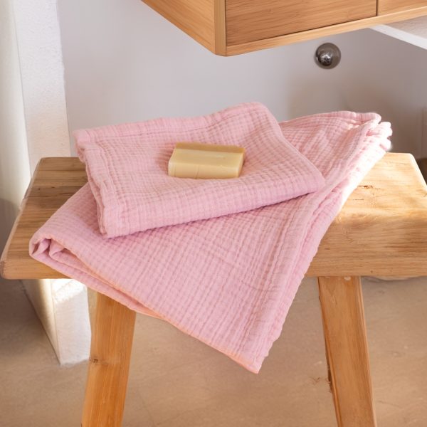 birlik1952 vivamaison müslin towel 4 kat müslin layer gauze havlu banyo el whosale toptan set pink pembe