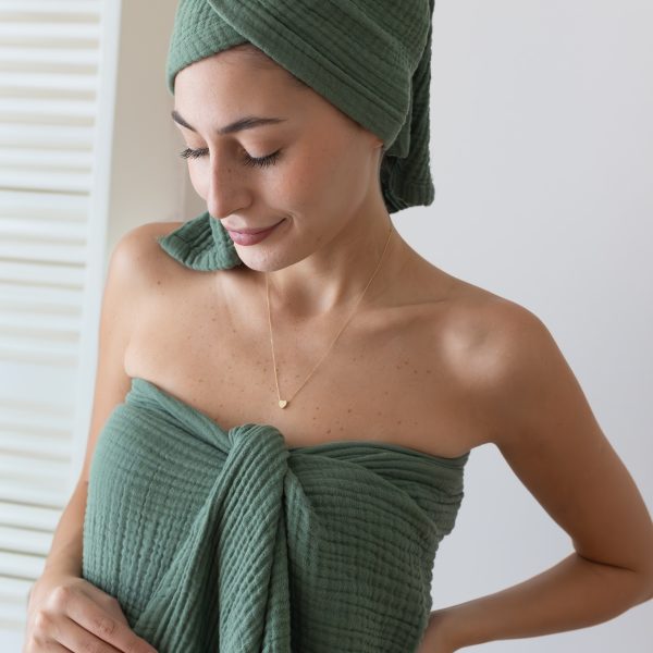 birlik1952 vivamaison müslin towel 4 kat müslin layer gauze havlu banyo el whosale toptan set royal green koyu yeşil orman