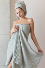 birlik1952 vivamaison müslin towel 4 kat müslin layer gauze havlu banyo el whosale toptan set sage green yeşil adaçayı