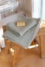 birlik1952 vivamaison müslin towel 4 kat müslin layer gauze havlu banyo el whosale toptan set sage green yeşil adaçayı