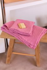 birlik1952 vivamaison müslin towel 4 kat müslin layer gauze havlu banyo el whosale toptan set şeker pembe sweet sugar pink